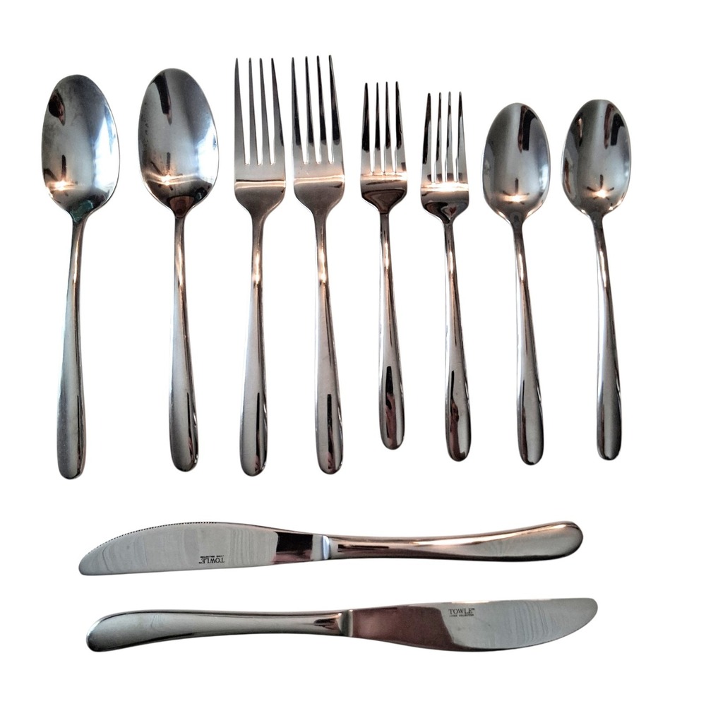 Towle Living‎ Collection Flatware Set 10 Piece 18/0 Stainless Steel Dining